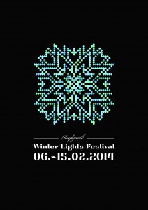 Das Plakat zum Winter Lights Festival 2014, vetrarhatid-svart-enska_0